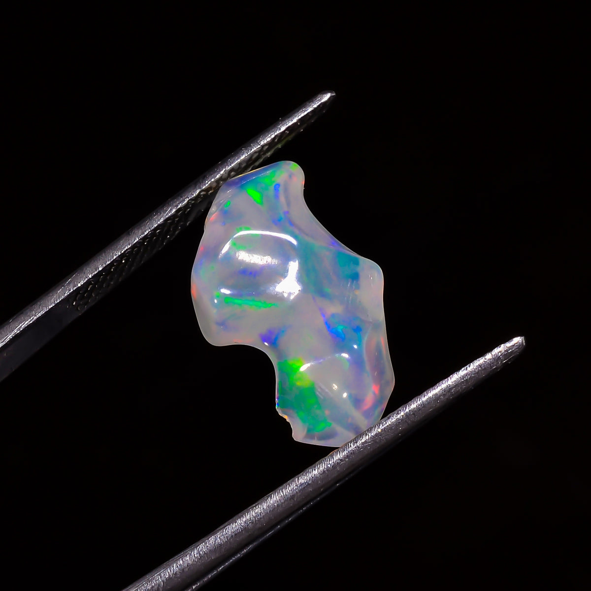 Superb Top Grade Quality 100% Natural Welo Fire White Ethiopian Opal Polished Rough Gemstone For Making Jewelry 17X9X5 MM 3.5 Cts. KR07-44 Sunkarton