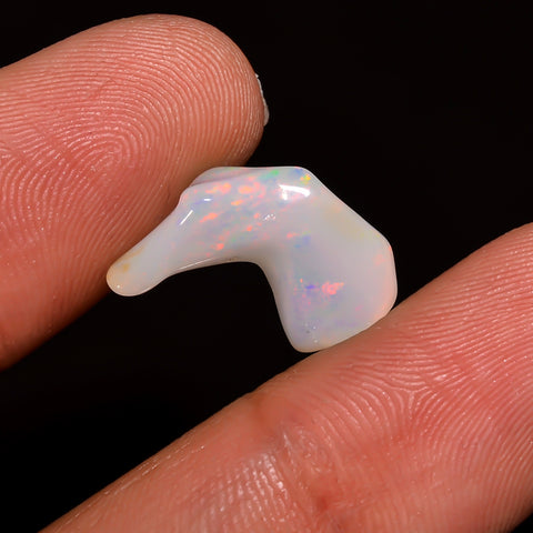 Stunning Top Grade Quality 100% Natural Welo Fire White Ethiopian Opal Polished Rough Gemstone For Making Jewelry 17X10X6 MM 3 Cts. KR07-45 Sunkarton