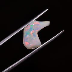 Stunning Top Grade Quality 100% Natural Welo Fire White Ethiopian Opal Polished Rough Gemstone For Making Jewelry 17X10X6 MM 3 Cts. KR07-45 Sunkarton