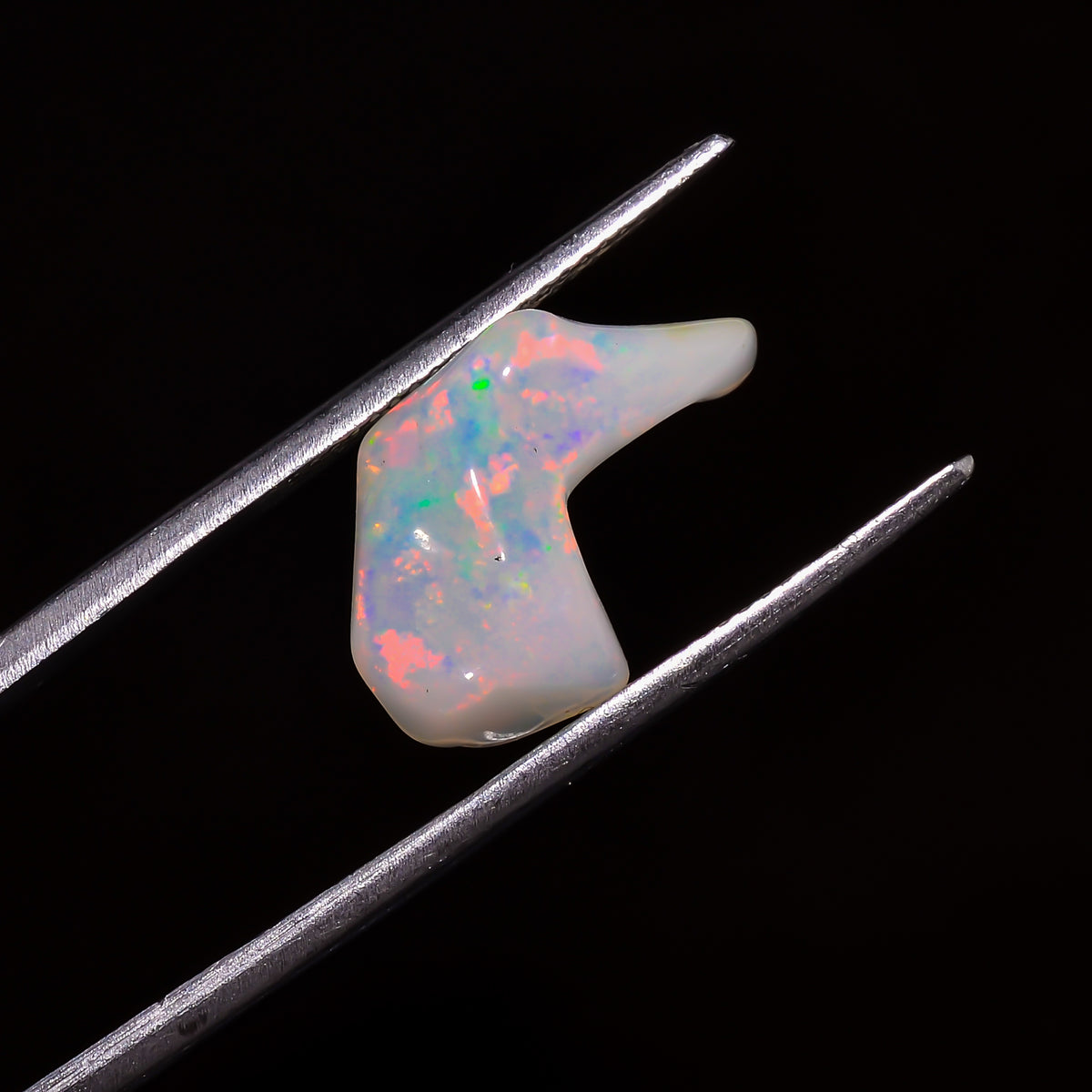 Stunning Top Grade Quality 100% Natural Welo Fire White Ethiopian Opal Polished Rough Gemstone For Making Jewelry 17X10X6 MM 3 Cts. KR07-45 Sunkarton