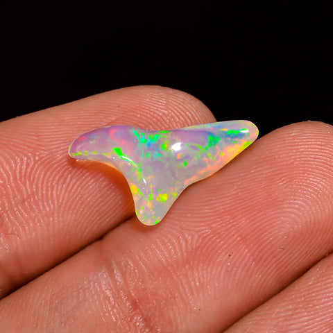 Supreme Top Grade Quality 100% Natural Welo Fire White Ethiopian Opal Polished Rough Gemstone For Making Jewelry 17X9X4 MM 1.5 Cts. KR07-46 Sunkarton