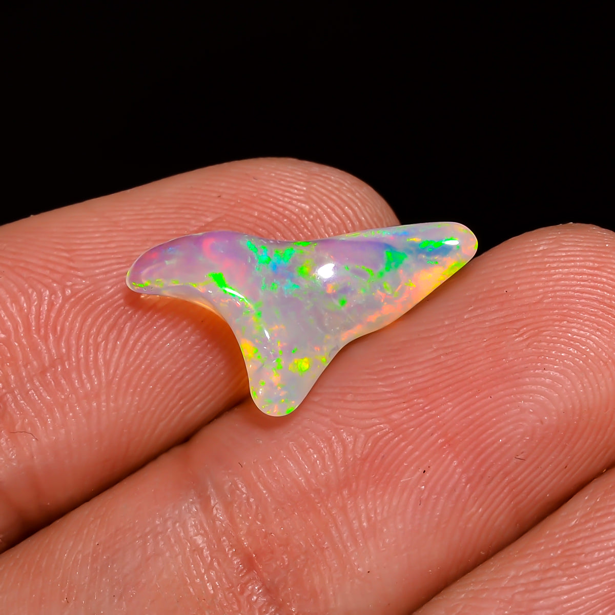 Supreme Top Grade Quality 100% Natural Welo Fire White Ethiopian Opal Polished Rough Gemstone For Making Jewelry 17X9X4 MM 1.5 Cts. KR07-46 Sunkarton