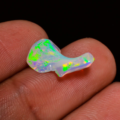 Tempting Top Grade Quality 100% Natural Welo Fire White Ethiopian Opal Polished Rough Gemstone For Making Jewelry 15X7X5 MM 2 Cts. KR07-47 Sunkarton