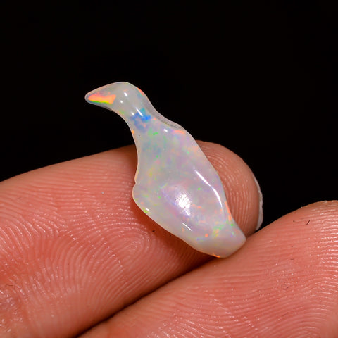 Terrific Top Grade Quality 100% Natural Welo Fire White Ethiopian Opal Polished Rough Gemstone For Making Jewelry 18X7X5 MM 1.5 Cts. KR07-48 Sunkarton