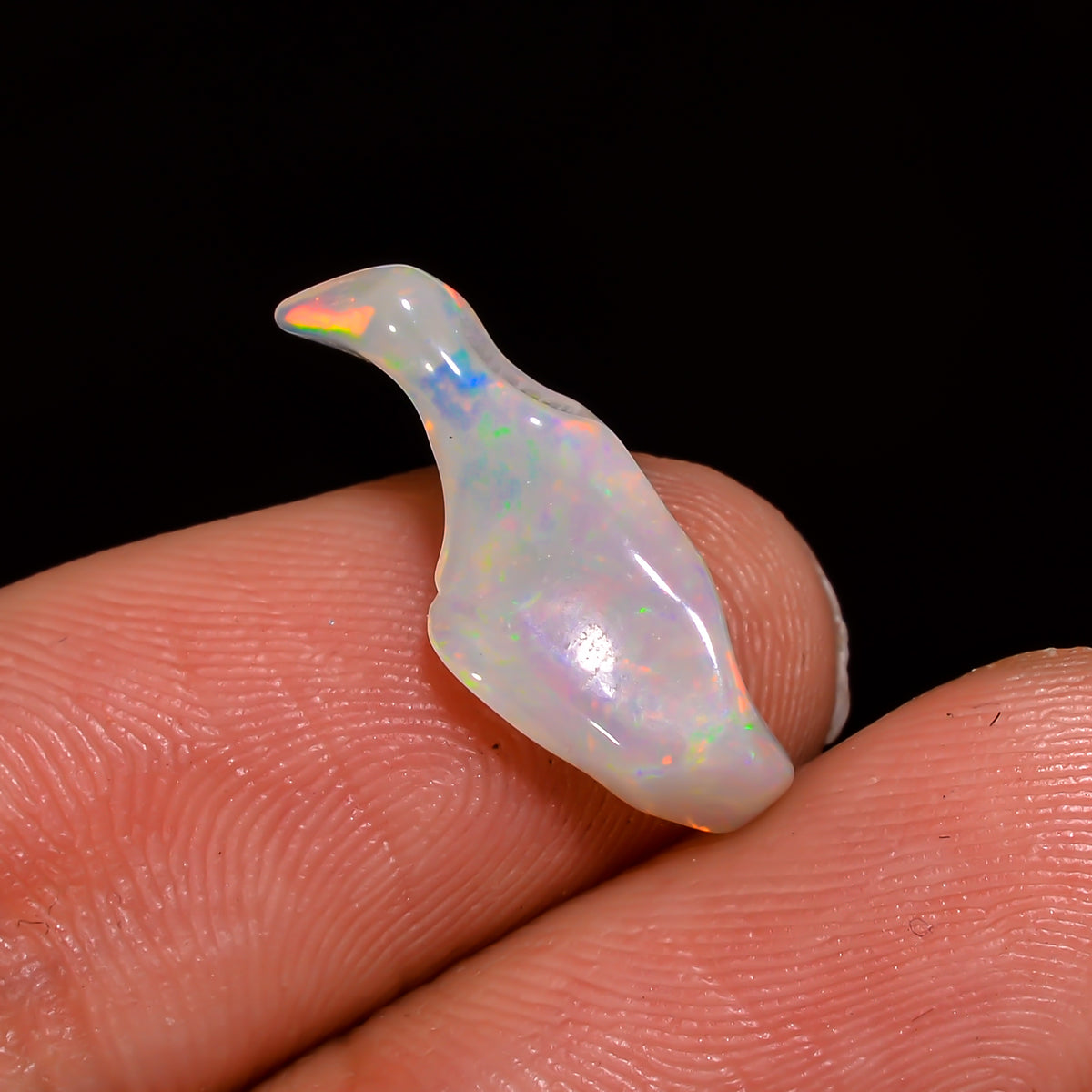 Terrific Top Grade Quality 100% Natural Welo Fire White Ethiopian Opal Polished Rough Gemstone For Making Jewelry 18X7X5 MM 1.5 Cts. KR07-48 Sunkarton