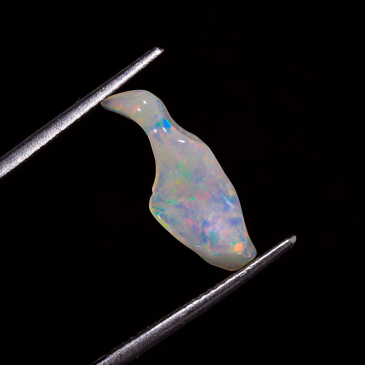 Terrific Top Grade Quality 100% Natural Welo Fire White Ethiopian Opal Polished Rough Gemstone For Making Jewelry 18X7X5 MM 1.5 Cts. KR07-48 Sunkarton