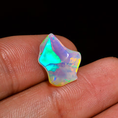 Unique Top Grade Quality 100% Natural Welo Fire White Ethiopian Opal Polished Rough Gemstone For Making Jewelry 13X9X5 MM 2.5 Cts. KR07-49 Sunkarton