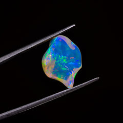 Beautiful Top Grade Quality 100% Natural Welo Fire White Ethiopian Opal Polished Rough Gemstone For Making Jewelry 17X12X6 MM 5.5 Cts KR07-4 Sunkarton
