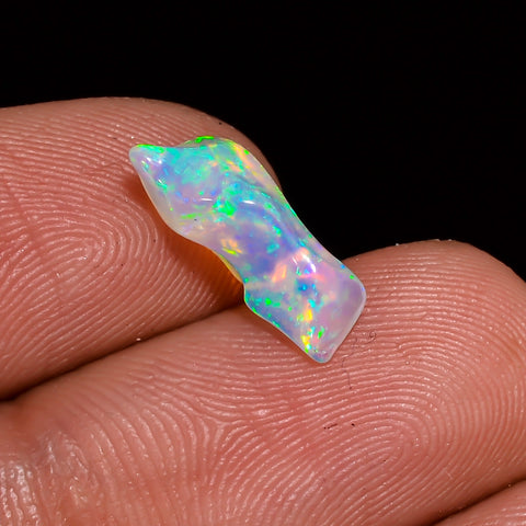 Wonderful Top Grade Quality 100% Natural Welo Fire White Ethiopian Opal Polished Rough Gemstone For Making Jewelry 14X6X4 MM 1 Cts. KR07-50 Sunkarton