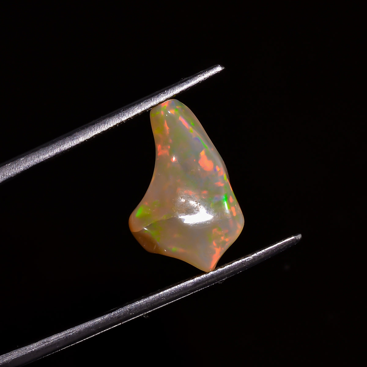 Amazing Top Grade Quality 100% Natural Welo Fire White Ethiopian Opal Polished Rough Gemstone For Making Jewelry 16X10X6 MM 3 Cts. KR07-51 Sunkarton