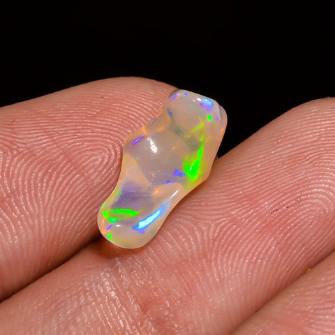 Attractive Top Grade Quality 100% Natural Welo Fire White Ethiopian Opal Polished Rough Gemstone For Making Jewelry 13X7X5 MM 2 Cts. KR07-52 Sunkarton