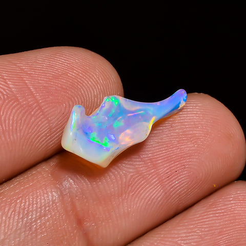 Awesome Top Grade Quality 100% Natural Welo Fire White Ethiopian Opal Polished Rough Gemstone For Making Jewelry 18X7X5 MM 2.5 Cts. KR07-53 Sunkarton