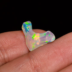 Beautiful Top Grade Quality 100% Natural Welo Fire White Ethiopian Opal Polished Rough Gemstone For Making Jewelry 16X8X5 MM 2.5 Cts KR07-54 Sunkarton
