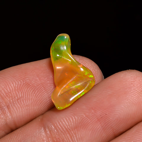 Classic Top Grade Quality 100% Natural Welo Fire Brown Ethiopian Opal Polished Rough Loose Gemstone For Making Jewelry 17X8X4MM 2 Cts KR0755 Sunkarton