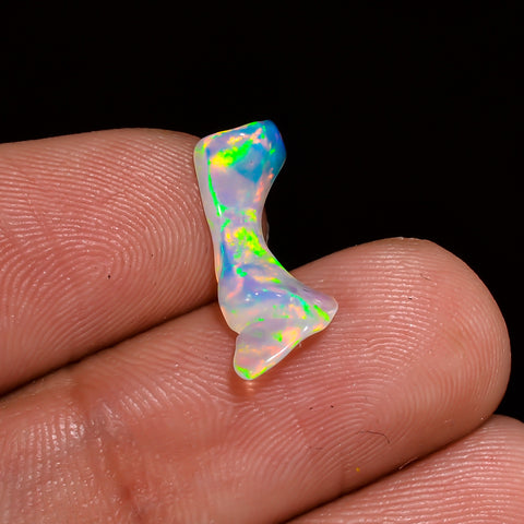 Excellent Top Grade Quality 100% Natural Welo Fire White Ethiopian Opal Polished Rough Gemstone For Making Jewelry 17X6X4 MM 1.5 Cts KR07-57 Sunkarton