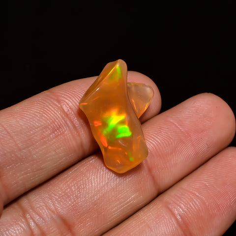 Fabulous Top Grade Quality 100% Natural Welo Fire Brown Ethiopian Opal Polished Rough Gemstone For Making Jewelry 22X16X7 MM 8.5 Cts KR07-60 Sunkarton