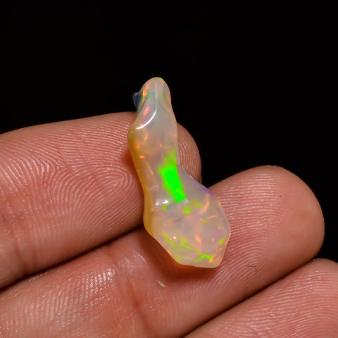 Gorgeous Top Grade Quality 100% Natural Welo Fire White Ethiopian Opal Polished Rough Gemstone For Making Jewelry 21X10X5 MM 4 Cts. KR07-62 Sunkarton