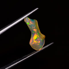 Gorgeous Top Grade Quality 100% Natural Welo Fire White Ethiopian Opal Polished Rough Gemstone For Making Jewelry 21X10X5 MM 4 Cts. KR07-62 Sunkarton
