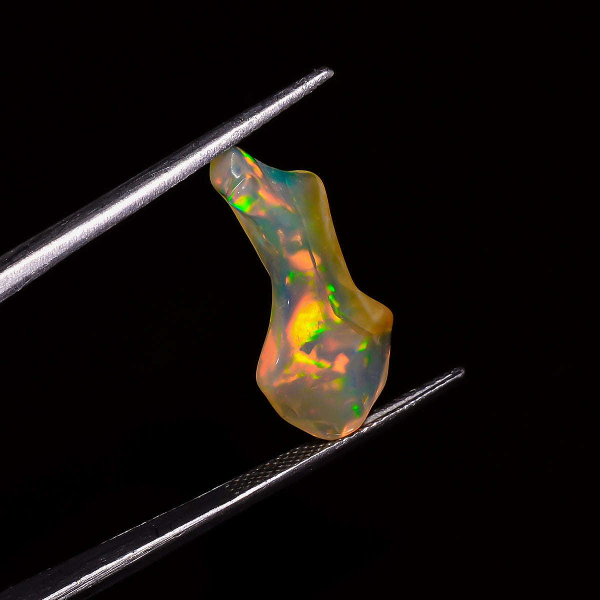 Gorgeous Top Grade Quality 100% Natural Welo Fire White Ethiopian Opal Polished Rough Gemstone For Making Jewelry 21X10X5 MM 4 Cts. KR07-62 Sunkarton