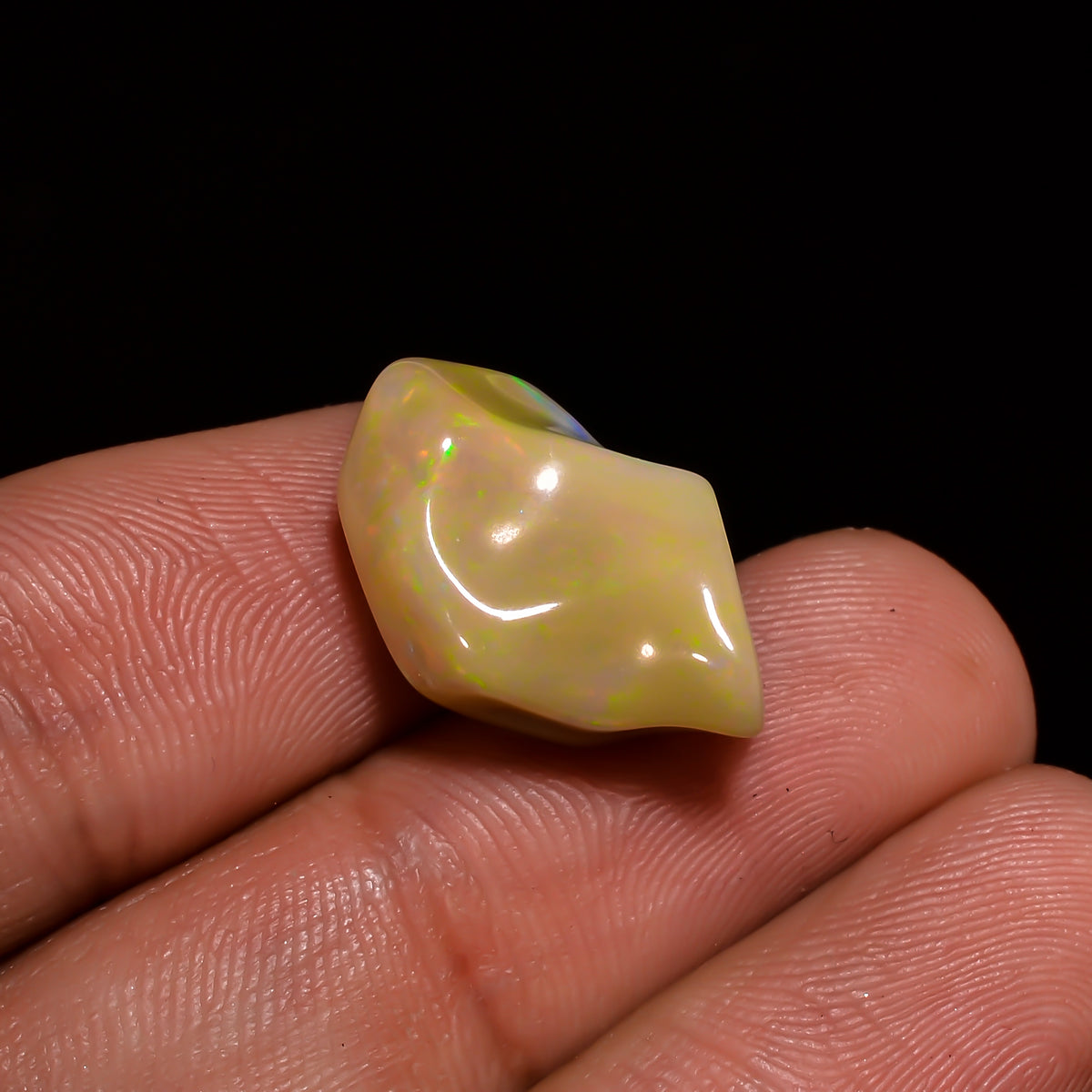 Immaculate Top Grade Quality 100% Natural Welo Fire White Ethiopian Opal Polished Rough Gemstone For Making Jewelry 18X11X8 MM 8 Cts KR07-63 Sunkarton