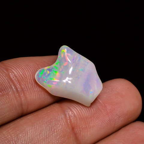 Incredible Top Grade Quality 100% Natural Welo Fire White Ethiopian Opal Polished Rough Gemstone For Making Jewelry 18X13X8 MM 7 Cts KR07-64 Sunkarton
