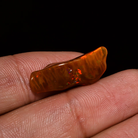 Outstanding Top Grade Quality 100% Natural Welo Fire Brown Ethiopian Opal Polished Rough Gemstone For Making Jewelry 22X9X5MM 4.5 Cts KR0767 Sunkarton