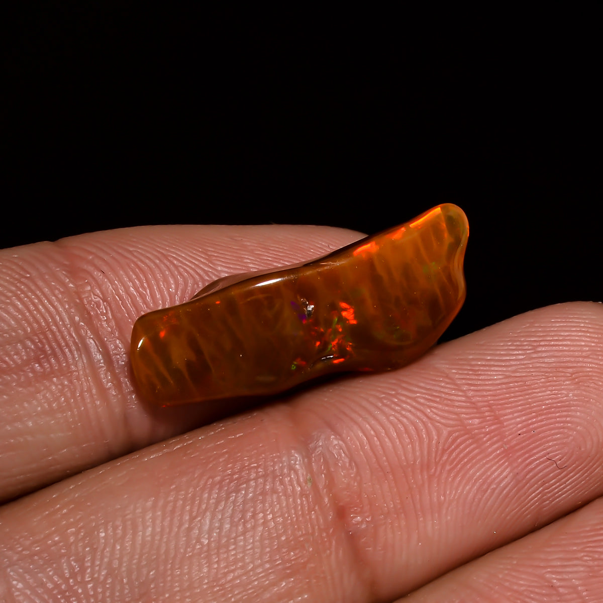 Outstanding Top Grade Quality 100% Natural Welo Fire Brown Ethiopian Opal Polished Rough Gemstone For Making Jewelry 22X9X5MM 4.5 Cts KR0767 Sunkarton