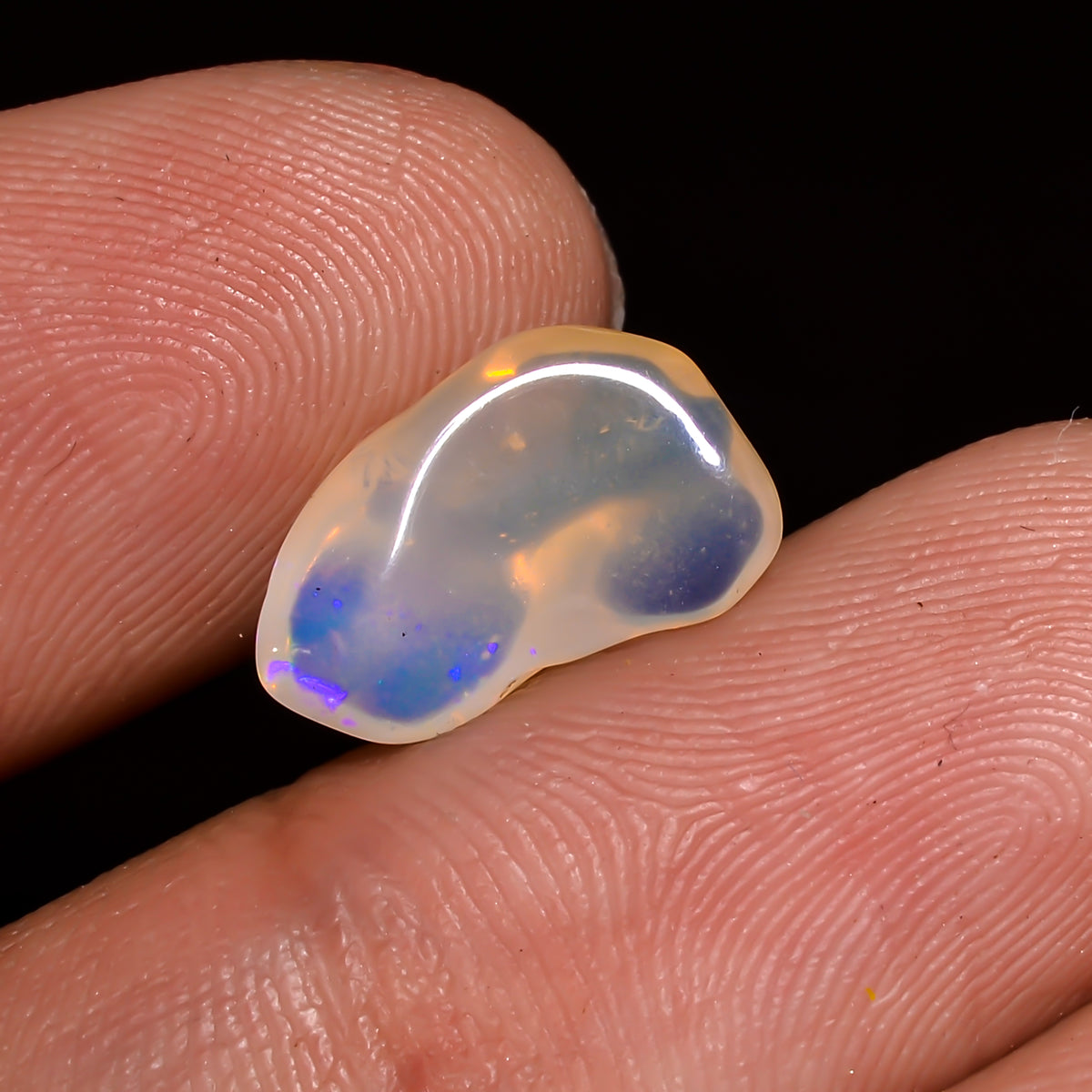 Superb Top Grade Quality 100% Natural Welo Fire White Ethiopian Opal Polished Rough Loose Gemstone For Making Jewelry 12X8X5MM 2 Cts KR07-69 Sunkarton