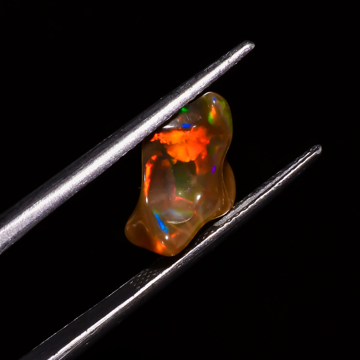 Supreme Top Grade Quality 100% Natural Welo Fire Brown Ethiopian Opal Polished Rough Loose Gemstone For Making Jewelry 13X6X4MM 1 Cts KR0771 Sunkarton
