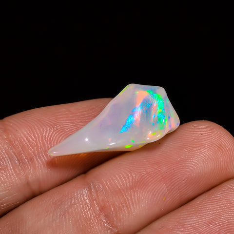 Tempting Top Grade Quality 100% Natural Welo Fire White Ethiopian Opal Polished Rough Gemstone For Making Jewelry 21X11X8 MM 5 Cts. KR07-72 Sunkarton