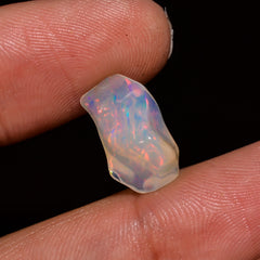 Awesome Top Grade Quality 100% Natural Welo Fire White Ethiopian Opal Polished Rough Gemstone For Making Jewelry 14X8X7 MM 2.5 Cts. KR07-78 Sunkarton