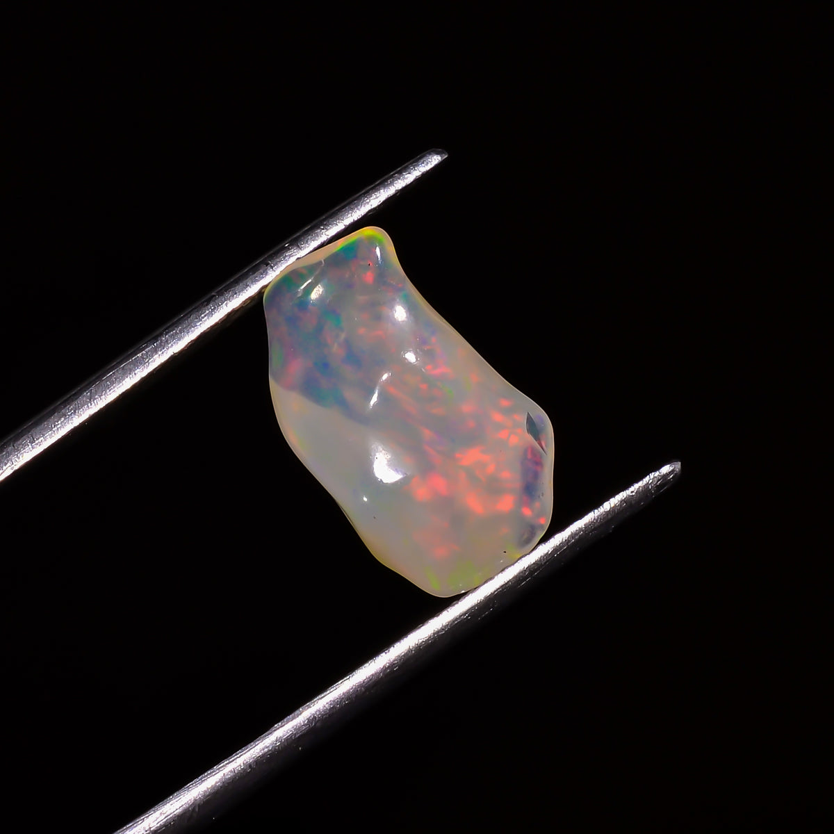 Awesome Top Grade Quality 100% Natural Welo Fire White Ethiopian Opal Polished Rough Gemstone For Making Jewelry 14X8X7 MM 2.5 Cts. KR07-78 Sunkarton