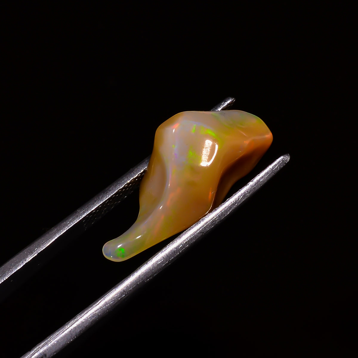 Dazzling Top Grade Quality 100% Natural Welo Fire Brown Ethiopian Opal Polished Rough Gemstone For Making Jewelry 21X9X7 MM 4 Cts. KR07-81 Sunkarton