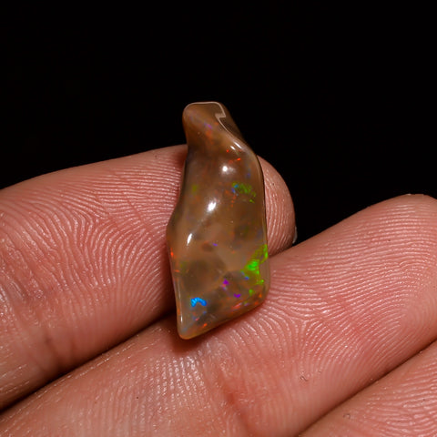 Excellent Top Grade Quality 100% Natural Welo Fire Brown Ethiopian Opal Polished Rough Gemstone For Making Jewelry 19X8X7 MM 4 Cts. KR07-82 Sunkarton