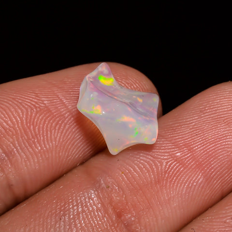 Elegant Top Grade Quality 100% Natural Welo Fire White Ethiopian Opal Polished Rough Gemstone For Making Jewelry 10X9X5 MM 2.5 Cts. KR07-84 Sunkarton
