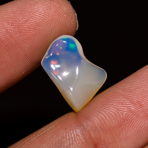 Fabulous Top Grade Quality 100% Natural Welo Fire White Ethiopian Opal Polished Rough Gemstone For Making Jewelry 14X9X5 MM 3 Cts. KR07-85 Sunkarton