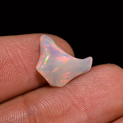 Marvellous Top Grade Quality 100% Natural Welo Fire White Ethiopian Opal Polished Rough Gemstone For Making Jewelry 13X9X4 MM 2 Cts. KR07-90 Sunkarton
