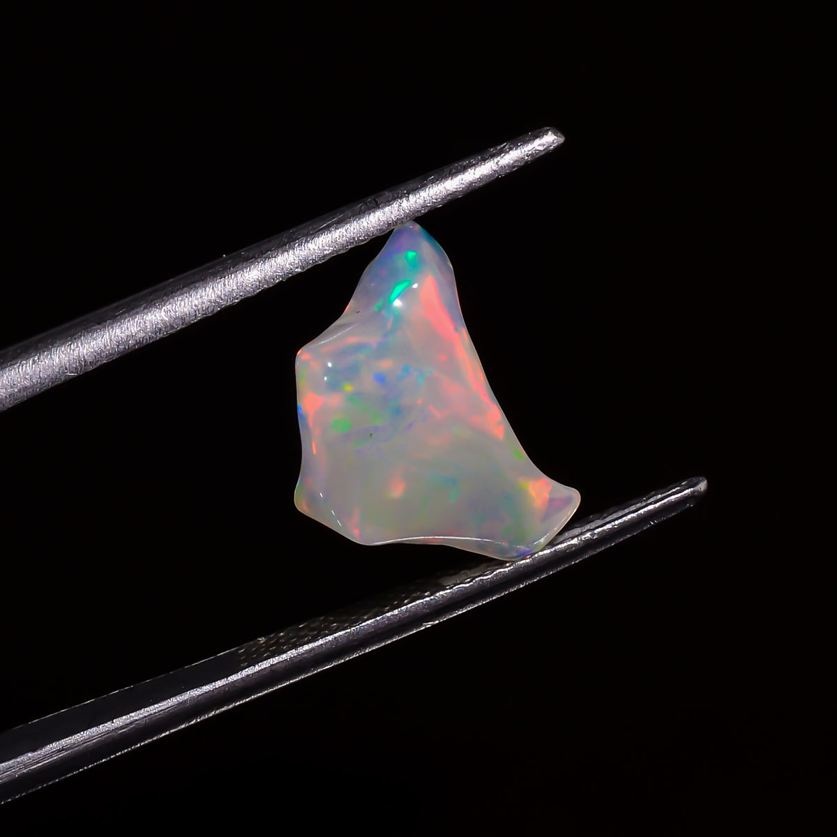 Marvellous Top Grade Quality 100% Natural Welo Fire White Ethiopian Opal Polished Rough Gemstone For Making Jewelry 13X9X4 MM 2 Cts. KR07-90 Sunkarton
