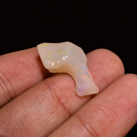 Mind Blowing A One Quality 100% Natural Welo Fire White Ethiopian Opal Polished Rough Gemstone For Making Jewelry 22X11X10 MM 8 Cts. KR07-91 Sunkarton