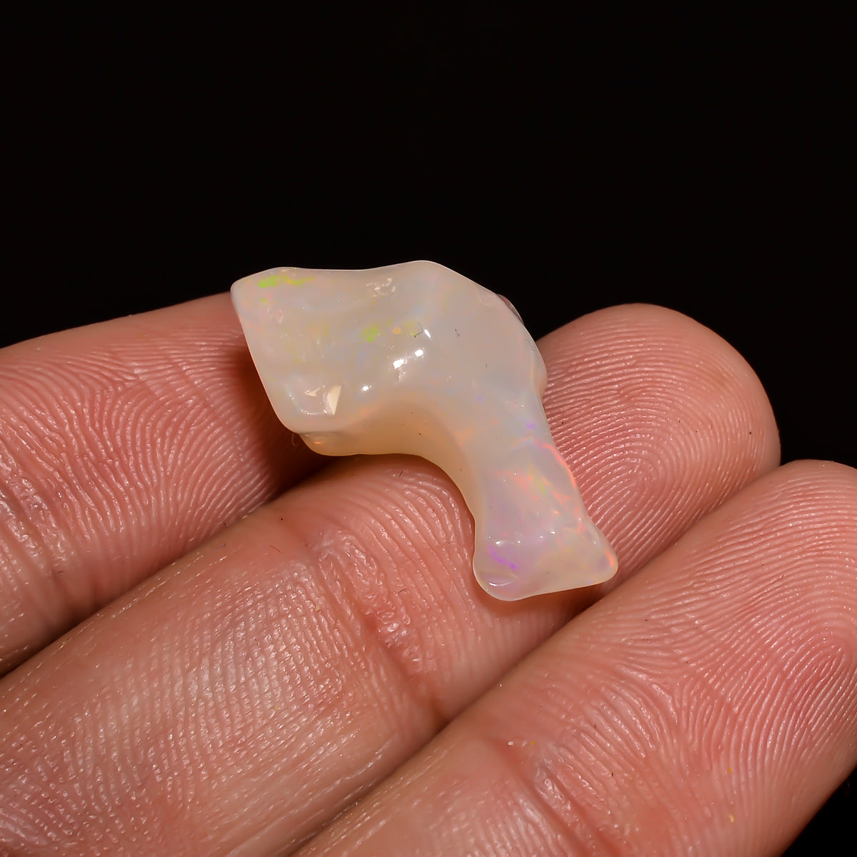 Mind Blowing A One Quality 100% Natural Welo Fire White Ethiopian Opal Polished Rough Gemstone For Making Jewelry 22X11X10 MM 8 Cts. KR07-91 Sunkarton