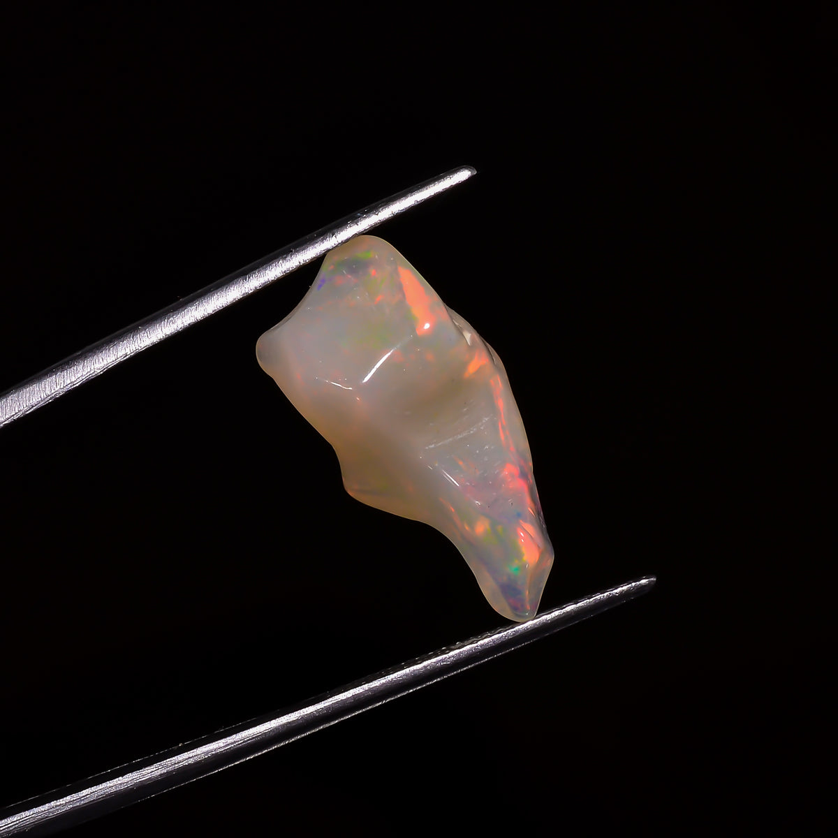Mind Blowing A One Quality 100% Natural Welo Fire White Ethiopian Opal Polished Rough Gemstone For Making Jewelry 22X11X10 MM 8 Cts. KR07-91 Sunkarton
