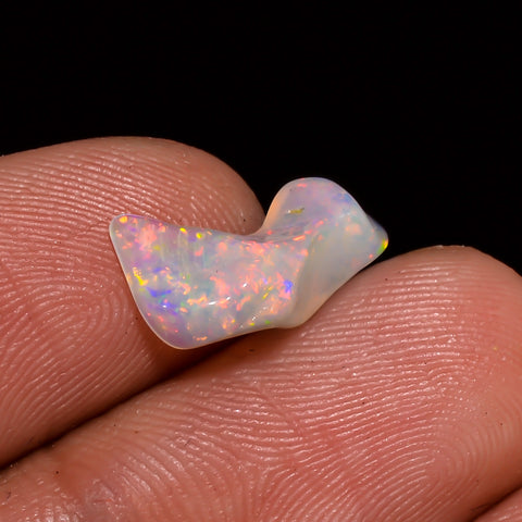 Outstanding Top Grade Quality 100% Natural Welo Fire White Ethiopian Opal Polished Rough Gemstone For Making Jewelry 14X9X5MM 1.5 Cts KR0792 Sunkarton