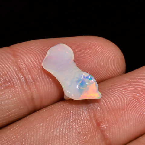 Splendid Top Grade Quality 100% Natural Welo Fire White Ethiopian Opal Polished Rough Gemstone For Making Jewelry 15X6X4 MM 1.5 Cts. KR07-93 Sunkarton