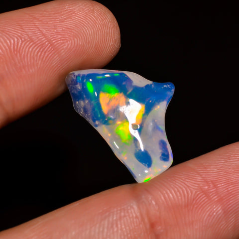 Elegant Top Grade Quality 100% Natural Welo Fire White Ethiopian Opal Polished Rough Loose Gemstone For Making Jewelry 21X14X8MM 8 Cts KR079 Sunkarton