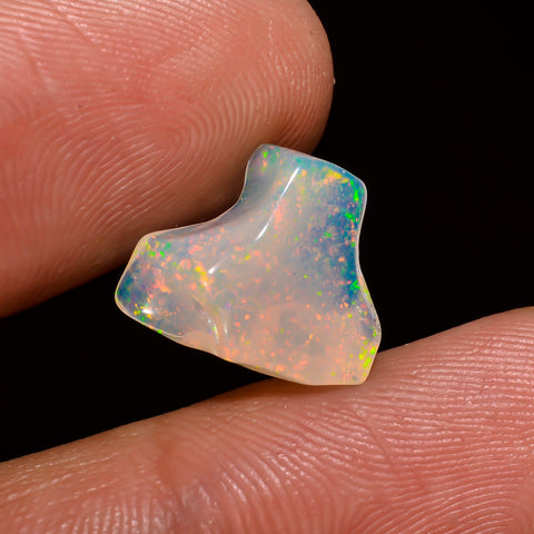 Wonderful Top Grade Quality 100% Natural Welo Fire White Ethiopian Opal Polished Rough Gemstone For Making Jewelry 13X12X5MM 2.5 Cts KR08100 Sunkarton