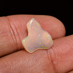 Wonderful Top Grade Quality 100% Natural Welo Fire White Ethiopian Opal Polished Rough Gemstone For Making Jewelry 13X12X5MM 2.5 Cts KR08100 Sunkarton