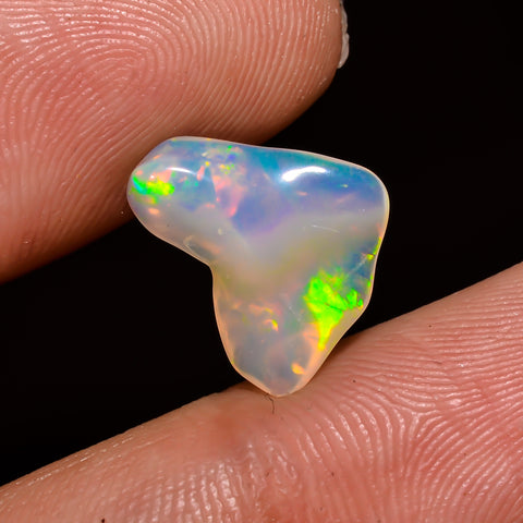 Amazing Top Grade Quality 100% Natural Welo Fire White Ethiopian Opal Polished Rough Gemstone For Making Jewelry 12X11X4 MM 2 Cts. KR08-101 Sunkarton