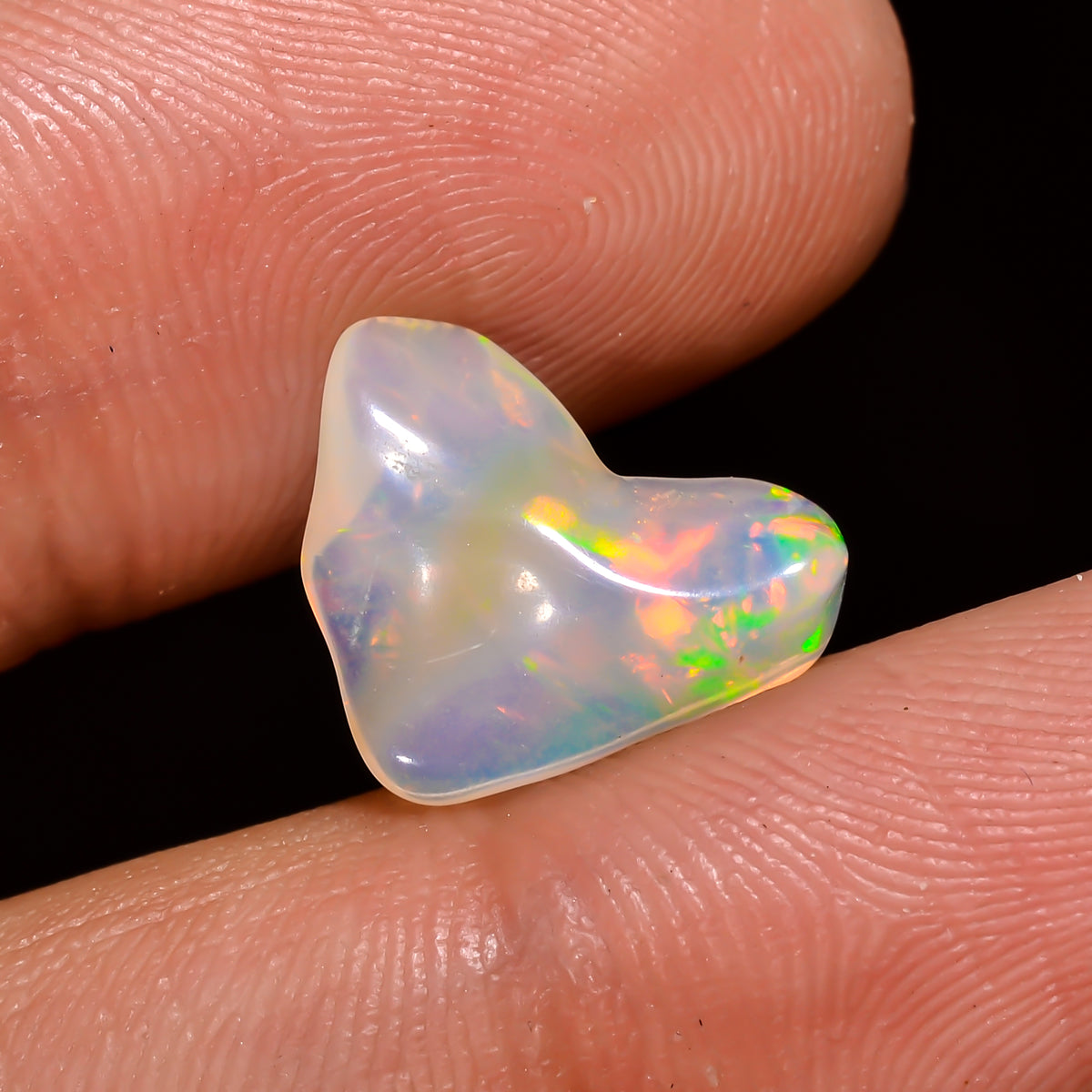 Amazing Top Grade Quality 100% Natural Welo Fire White Ethiopian Opal Polished Rough Gemstone For Making Jewelry 12X11X4 MM 2 Cts. KR08-101 Sunkarton