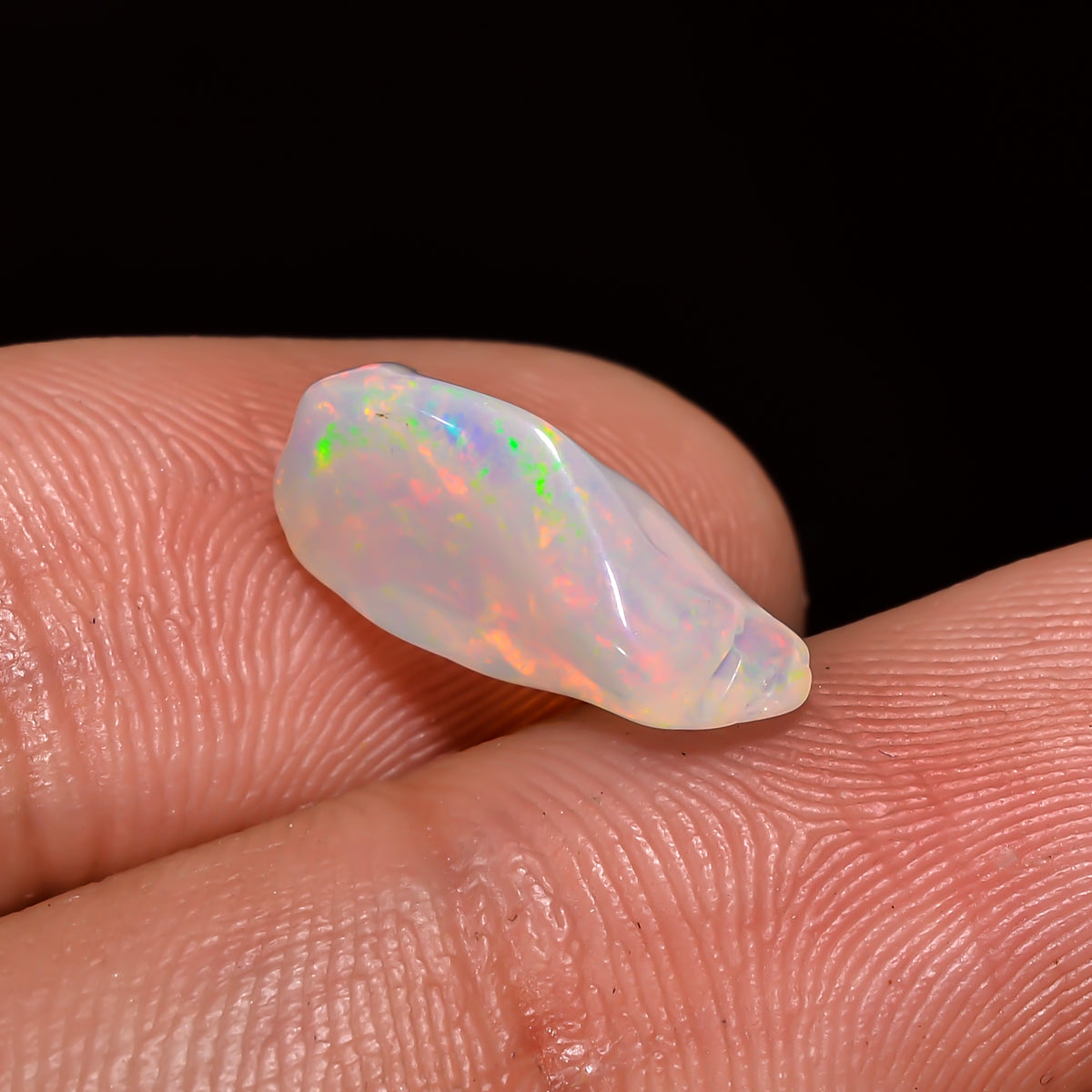 Attractive Top Grade Quality 100% Natural Welo Fire White Ethiopian Opal Polished Rough Gemstone For Making Jewelry 14X6X5 MM 2 Cts KR08-102 Sunkarton