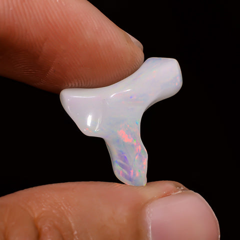 Awesome Top Grade Quality 100% Natural Welo Fire White Ethiopian Opal Polished Rough Gemstone For Making Jewelry 17X13X5 MM 3 Cts. KR08-103 Sunkarton